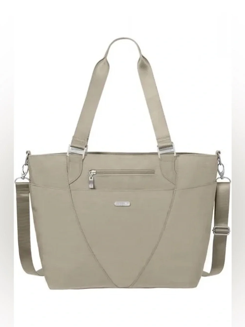 Baggallini Avenue Tote Travel Laptop Bag Purse Beach Beige